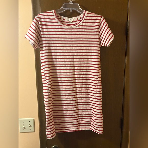 AMO red & white striped t-shirt dress - Picture 1 of 6